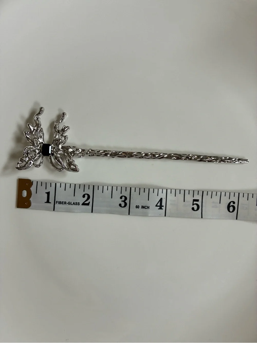 Silver Biochemical Alien Butterfly Coiled Hair Stick - Women Hair Accessories